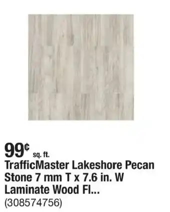 Trafficmaster lakeshore pecan stone laminate wood fl...