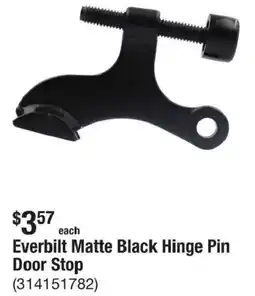 The Home Depot Everbilt matte black hinge pin door stop offer