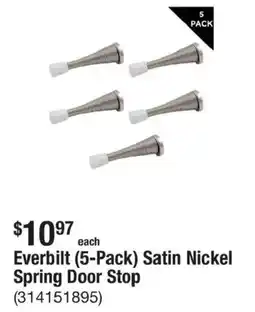 The Home Depot Everbilt satin nickel spring door stop offer