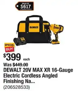 The Home Depot DeWalt 20v Max Xr 16-gauge Electric Cordless Angled Finishing Na... offer