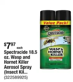 The Home Depot Spectracide wasp and hornet killer aerosol spray offer