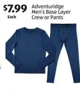 Aldi Adventuridge Men's Base Layer Crew Or Pants offer