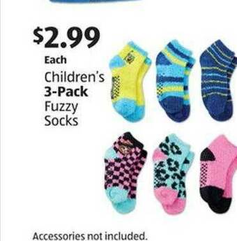 Aldi Children's 3-Pack Fuzzy Socks offer