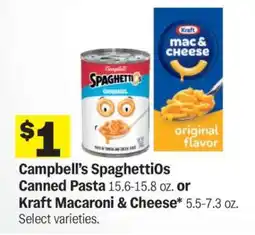 Meijer Campbell’s SpaghettiOs Canned Pasta or Kraft Macaroni & Cheese offer