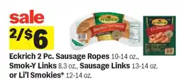 Meijer Eckrich 2 Pc. Sausage Ropes, Smok-Y Links, Sausage Links or Li’l Smokies offer