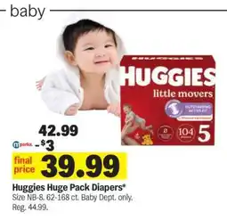 Meijer Huggies Huge Pack Diapers offer