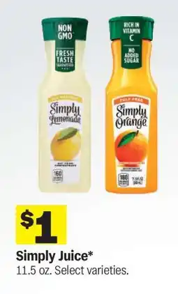Meijer Simply Juice offer
