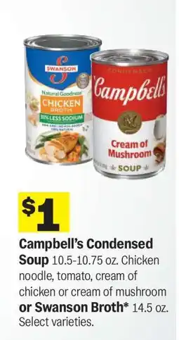 Meijer Campbell's Condensed Soup or Swanson Broth offer