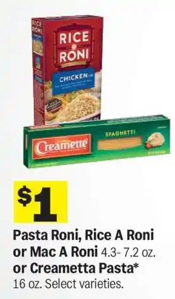 Meijer Pasta Roni, Rice A Roni or Mac A Roni or Creamette Pasta offer