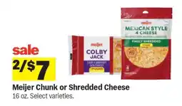 Meijer Meijer Chunk or Shredded Cheese offer