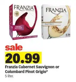 Meijer Franzia Cabernet Sauvignon or Columbard Pinot Grigio offer