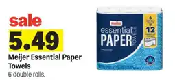 Meijer Meijer Essential Paper Towels offer