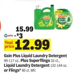 Meijer Gain Plus Liquid Laundry Detergent offer