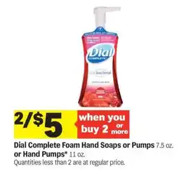 Meijer Dial Complete Foam Hand Soaps or Pumps offer