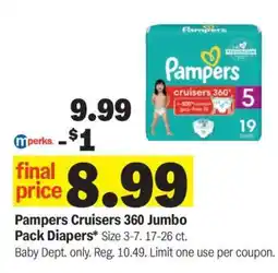 Meijer Pampers Cruisers 360 Jumbo Pack Diapers offer