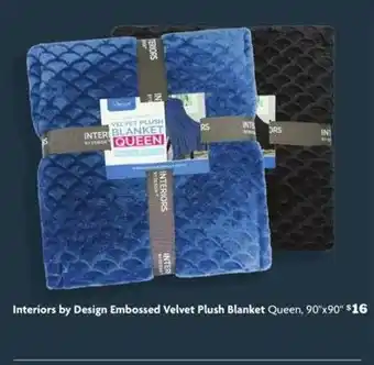 Family Dollar Interiors By Design Embossed Velvet Plush Blanket Queen offer