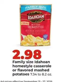 Hy-Vee Idahoan Family Size Mashed Potatoes offer