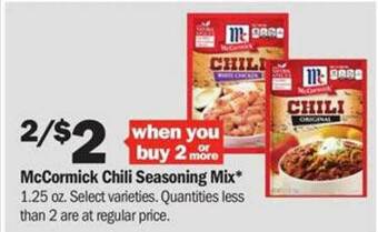 Meijer Mccormick Chili Seasoning Mix* offer
