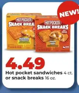 Hy-Vee Hot Pocket Sandwiches or Snack Breaks offer
