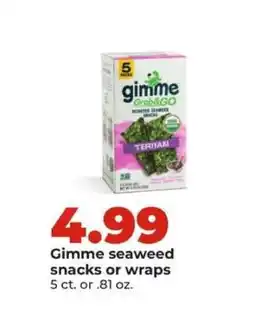 Hy-Vee Gimme seaweed snacks or wraps offer