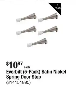 The Home Depot Everbilt (5-Pack) Satin Nickel Spring Door Stop offer