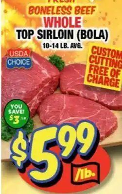 Western Beef WHOLE TOP SIRLOIN (BOLA) offer