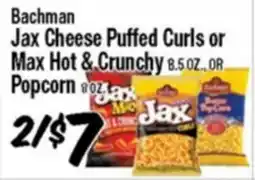 Western Beef Bachman Jax Cheese Puffed Curls or Max Hot & Crunchy Popcorn offer