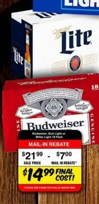 Western Beef Budweiser, Miller Light Or Michelob Ultra offer
