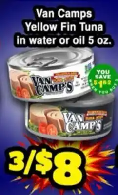Western Beef Van Camps Yellow Fin Tuna in water or oil offer