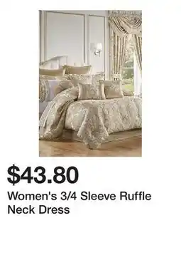 Belk Women's 3/4 Sleeve Ruffle Neck Dress offer