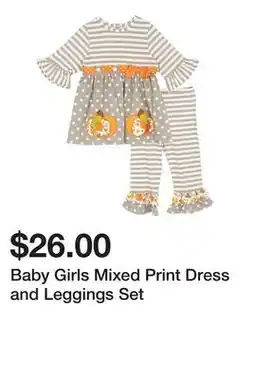 Belk Baby Girls Mixed Print Dress and Leggings Set offer