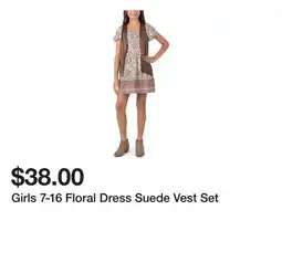 Belk Girls 7-16 Floral Dress Suede Vest Set offer