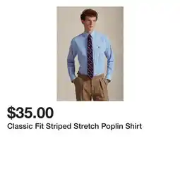 Belk Classic Fit Striped Stretch Poplin Shirt offer