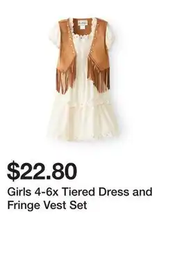 Belk Girls 4-6x Tiered Dress and Fringe Vest Set offer