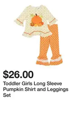 Belk Toddler Girls Long Sleeve Pumpkin Shirt and Leggings Set offer