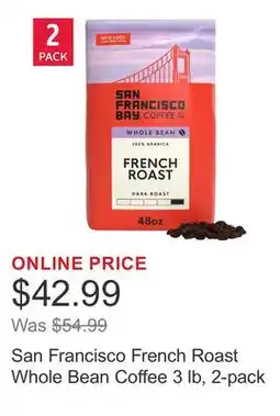 Costco San Francisco French Roast Whole Bean Coffee 3 lb, 2-pack offer