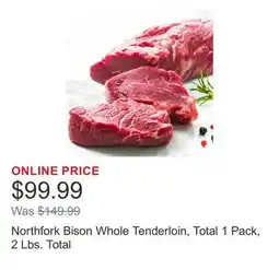 Costco Northfork Bison Whole Tenderloin, Total 1 Pack, 2 Lbs. Total offer