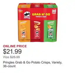 Costco Pringles Grab & Go Potato Crisps, Variety, 36-count offer