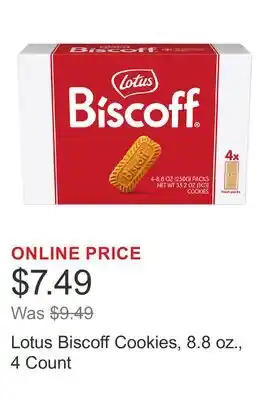 Costco Lotus Biscoff Cookies, 8.8 oz., 4 Count offer
