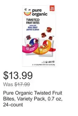 Costco Pure Organic Twisted Fruit Bites, Variety Pack, 0.7 oz, 24-count offer