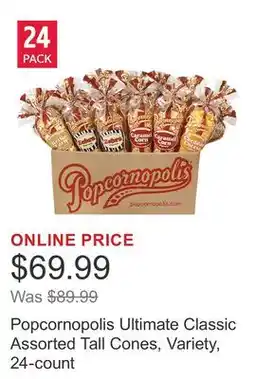 Costco Popcornopolis Ultimate Classic Assorted Tall Cones, Variety, 24-count offer