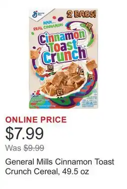 Costco General Mills Cinnamon Toast Crunch Cereal, 49.5 oz offer