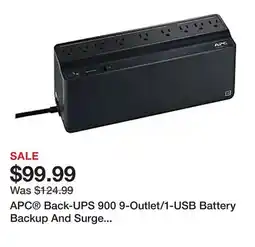 Office Depot APC Back-UPS 900 9-Outlet/1-USB Battery Backup And Surge Protector, BVN900M1, Black offer