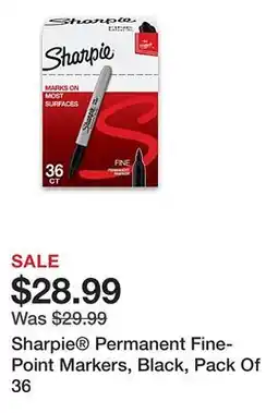 Office Depot Sharpie Permanent Fine-Point Markers, Black, Pack Of 36 offer