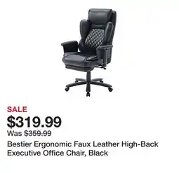 Office Depot Bestier Ergonomic Faux Leather High-Back Executive Office Chair, Black offer