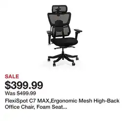 Office Depot FlexiSpot C7 MAX,Ergonomic Mesh High-Back Office Chair, Foam Seat in Black offer