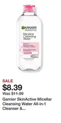Ulta Beauty Garnier SkinActive Micellar Cleansing Water All-in-1 Cleanser & Makeup Remover offer