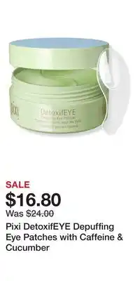 Ulta Beauty Pixi DetoxifEYE Depuffing Eye Patches with Caffeine & Cucumber offer