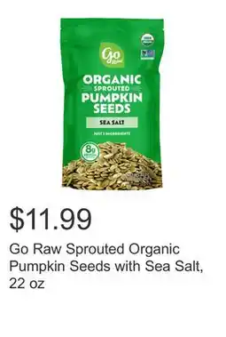 Costco Go Raw Sprouted Organic Pumpkin Seeds with Sea Salt, 22 oz offer