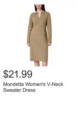 Costco Mondetta Women's V-Neck Sweater Dress offer